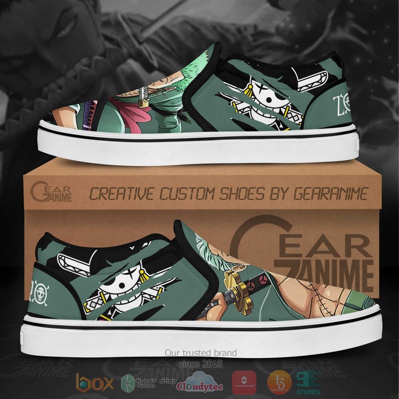 Roronoa Zoro One Piece Anime Slip On Shoes 1