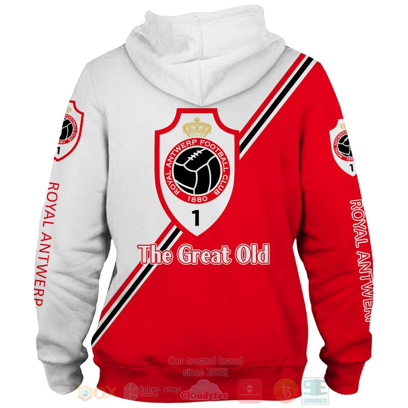 Royal Antwerp red white shirt, hoodie 2 Royal Antwerp red white 3D shirt hoodie 1