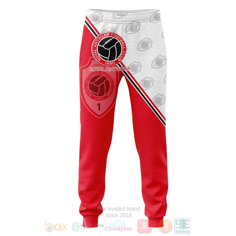 Royal Antwerp red white shirt, hoodie 5 Royal Antwerp red white 3D shirt hoodie 1 2 3 4