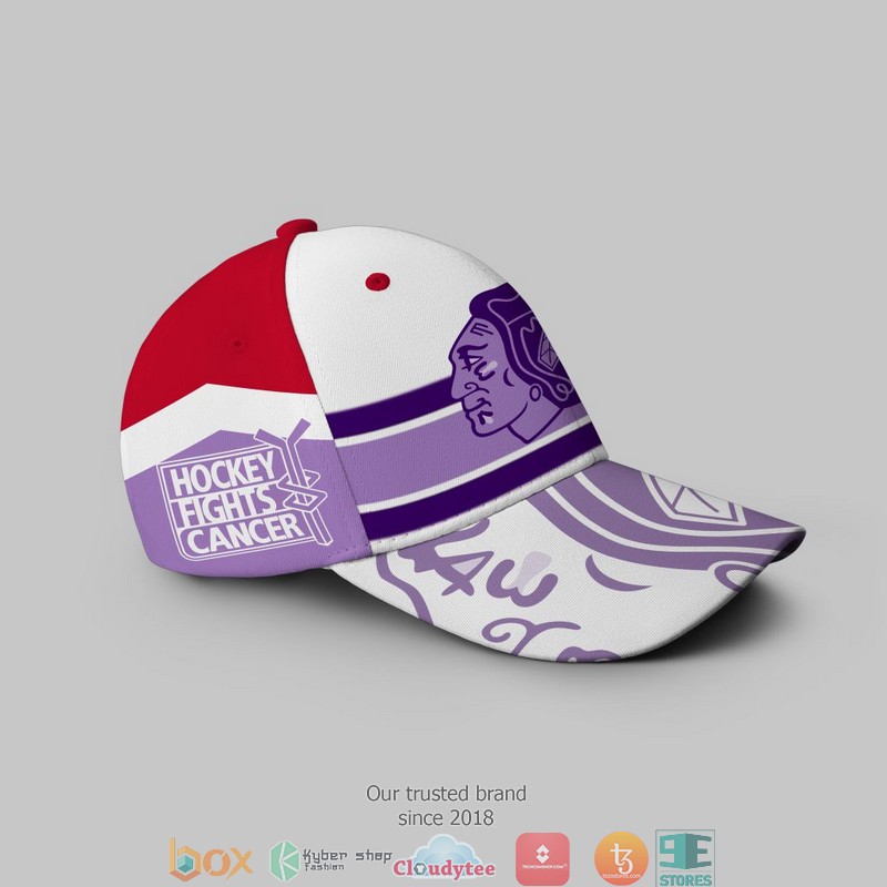 NHL Chicago BlackHawks Fights Cancer Cap 2 NHL Chicago BlackHawks Fights Cancer Cap 1