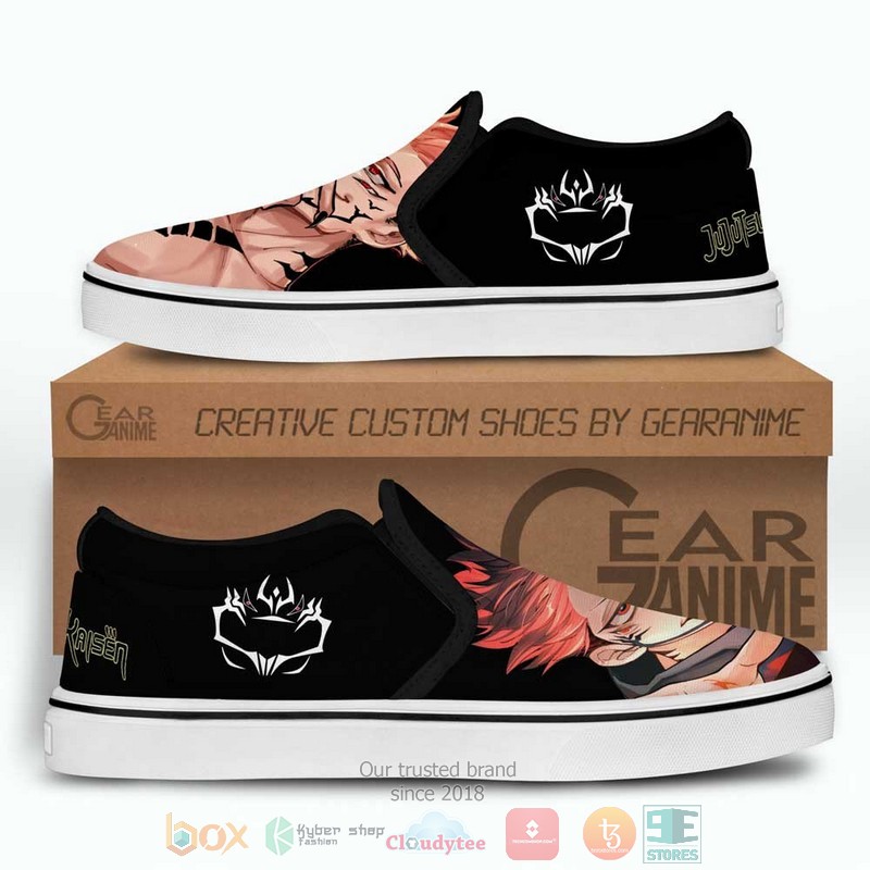 Ryoumen Sukuna Anime Jujutsu Kaisen Slip-On Sneaker Shoes 3 Ryoumen Sukuna Anime Jujutsu Kaisen Slip On Shoes 1 2