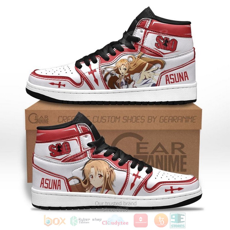 SAO Asuna Anime Sword Art Online Air Jordan high top Sneaker Shoes 8 SAO Asuna Anime Sword Art Online Air Jordan high top shoes