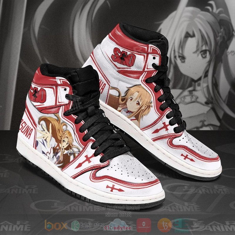 SAO Asuna Anime Sword Art Online Air Jordan high top shoes 1 2