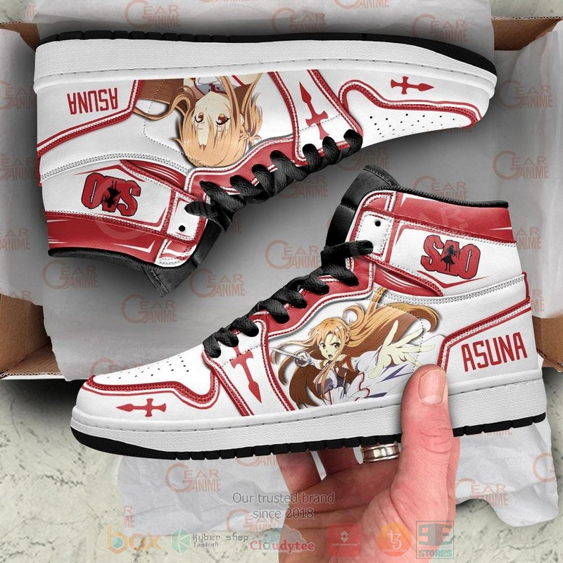 SAO Asuna Anime Sword Art Online Air Jordan high top shoes 1 2 3