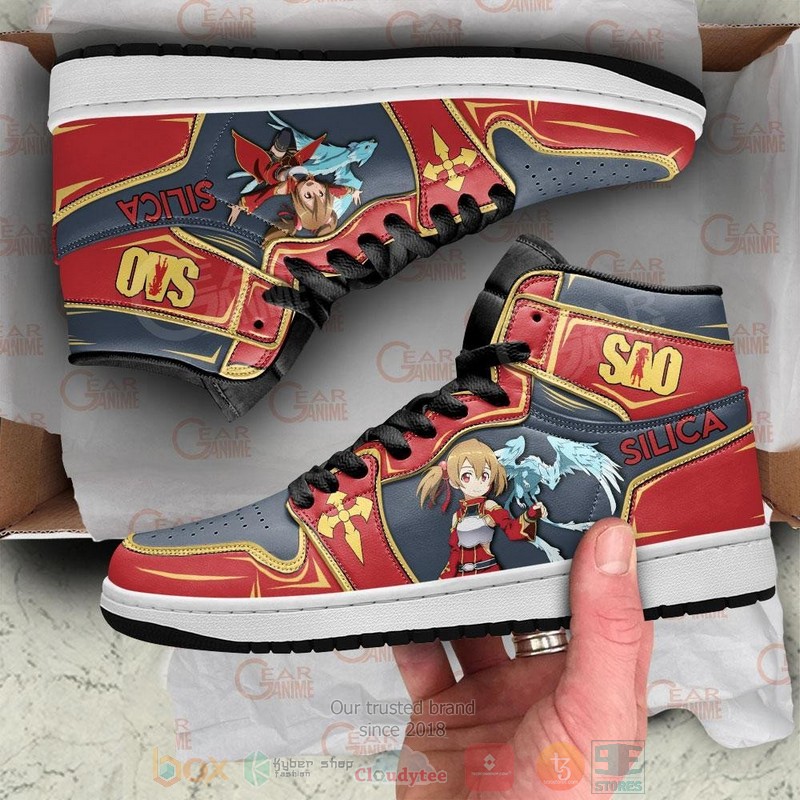 SAO Silica Anime Sword Art Online Air Jordan high top Sneaker Shoes 4 SAO Silica Anime Sword Art Online Air Jordan high top shoes 1 2 3
