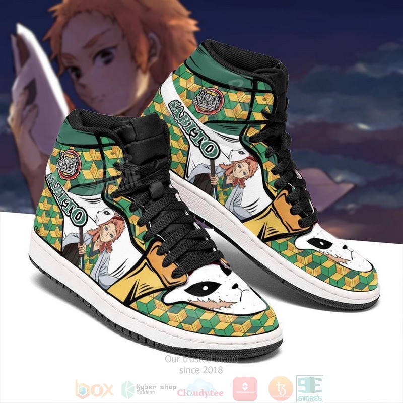 Sabito Anime Demon Slayer Air Jordan High Top Sneaker Shoes 2 Sabito Anime Demon Slayer Air Jordan High Top Shoes 1