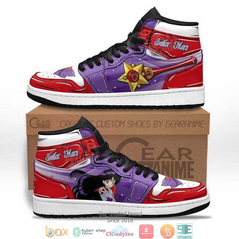Sailor Mars Sailor Anime Air Jordan High top shoes