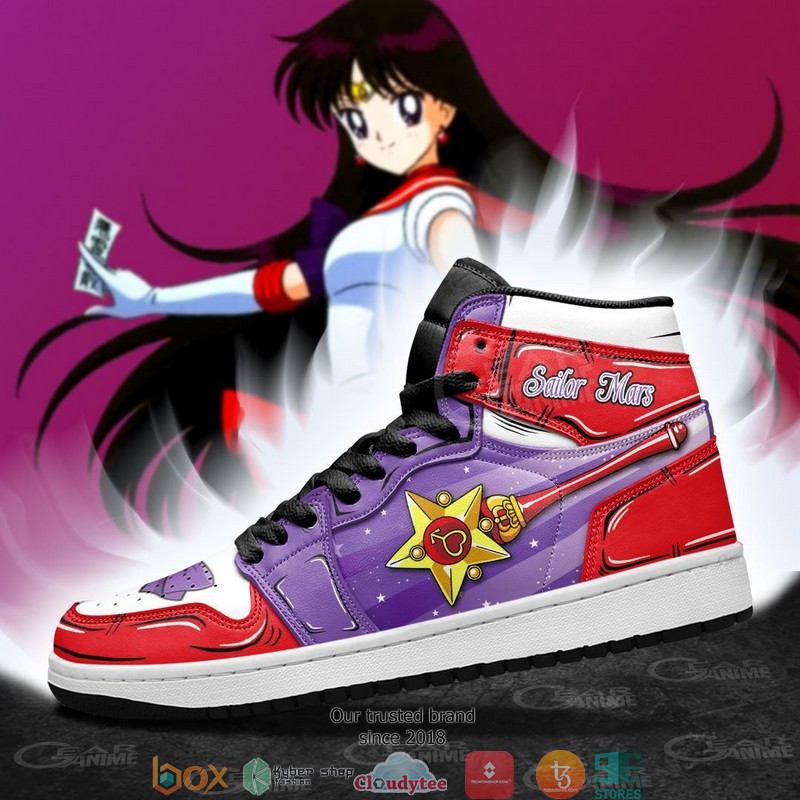 Sailor Mars Sailor Anime Air Jordan High top shoes 4 Sailor Mars Sailor Anime Air Jordan High top shoes 1 2 3
