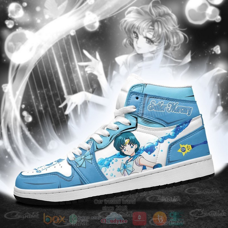 Sailor Mercury Sailor Anime Air Jordan high top Sneaker Shoes 3 Sailor Mercury Sailor Anime Air Jordan high top shoes 1 2