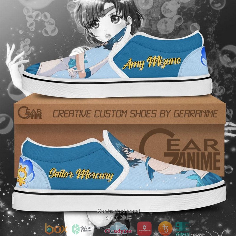 Sailor Mercury Sailor Anime Slip On Sneakers Shoes 1
