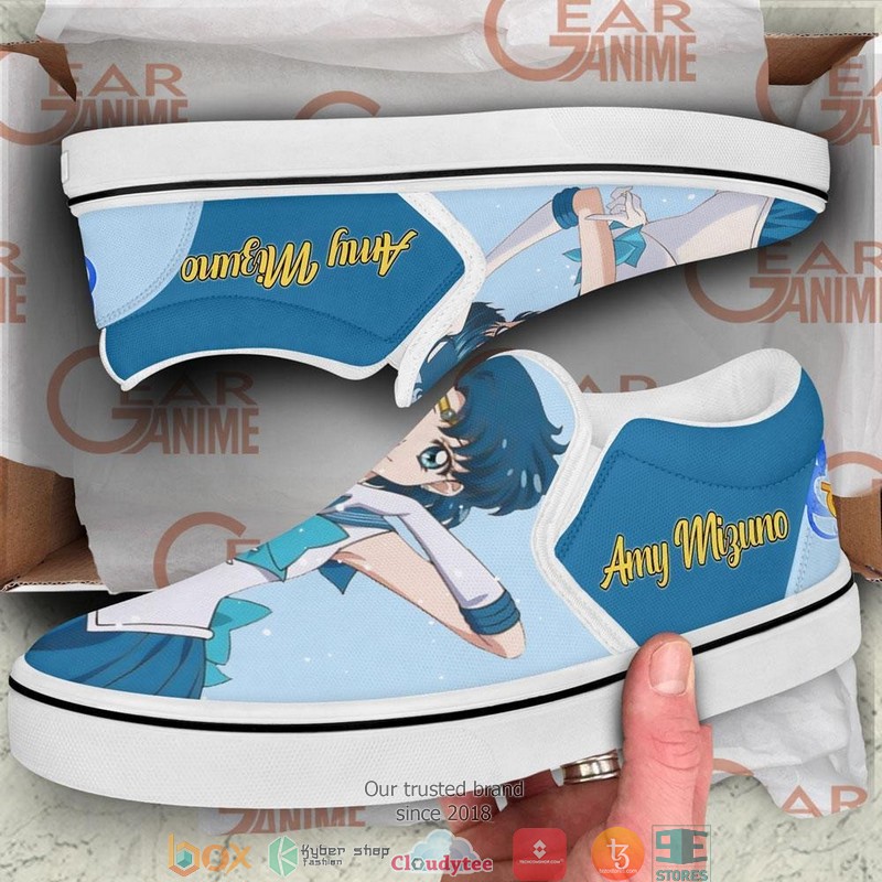 Sailor Mercury Sailor Anime Slip On Sneakers Shoes 3 Sailor Mercury Sailor Anime Slip On Sneakers Shoes 1 2