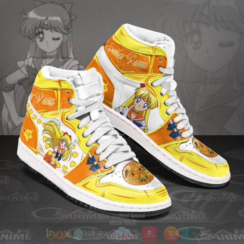 Sailor Venus Sailor Anime Air Jordan high top Sneaker Shoes 2 Sailor Venus Sailor Anime Air Jordan high top shoes 1
