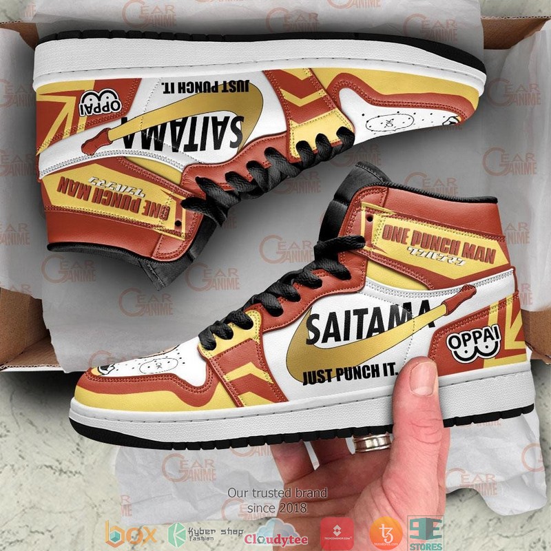 Saitama Just Punch It One Punch Man Anime Air Jordan High top shoes 1