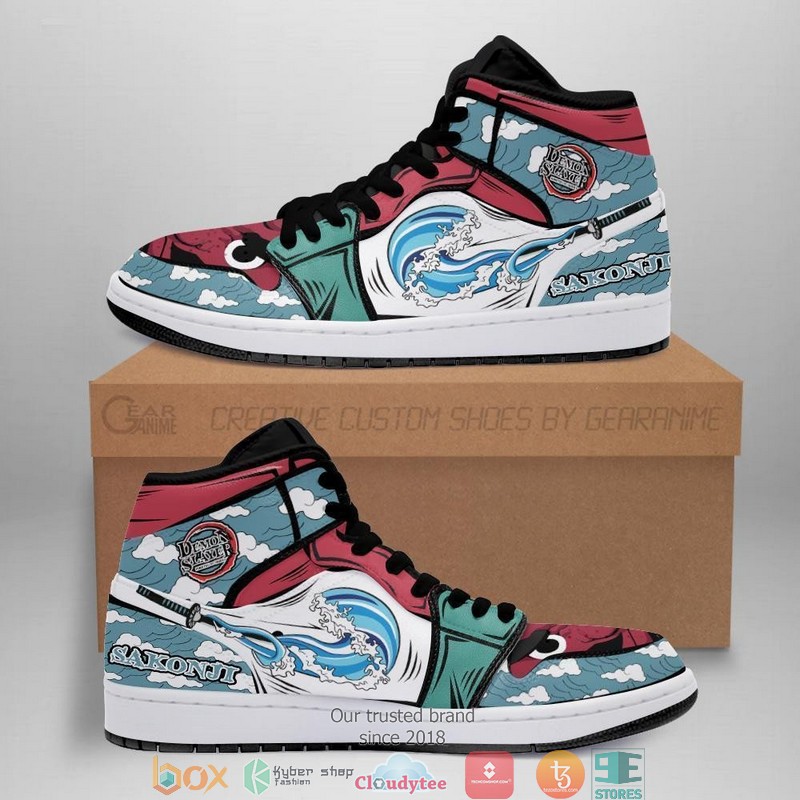 Sakonji Water Breathing Anime Demon Slayer Air Jordan High Top Shoes