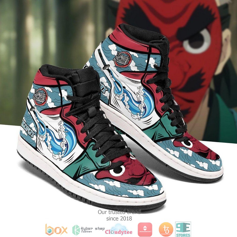 Sakonji Water Breathing Anime Demon Slayer Air Jordan High Top Shoes 1