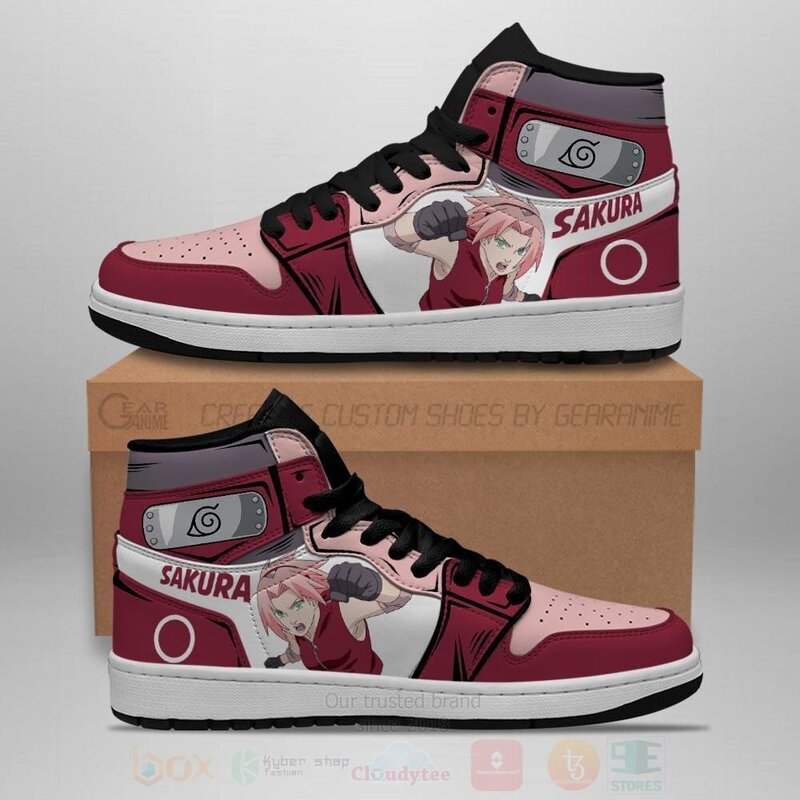 Sakura Haruno Custom Symbol Anime Air Jordan High Top Shoes 1