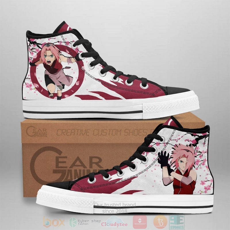 Sakura Haruno Naruto Anime Japan Style Canvas High Top Shoes