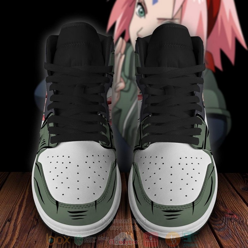 Sakura Haruno Uniform Costume Anime Air Jordan High Top Sneaker Shoes 4 Sakura Haruno Uniform Costume Anime Air Jordan High Top Shoes 1 2 3