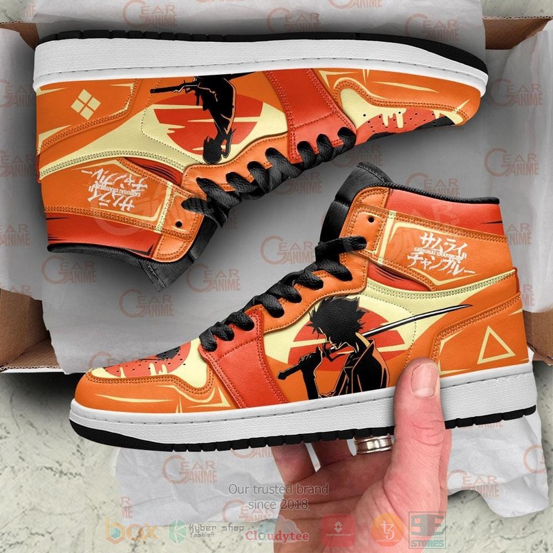 Samurai Champloo Mugen and Jin Anime Air Jordan high top Sneaker Shoes 2 Samurai Champloo Mugen and Jin Anime Air Jordan high top shoes 1