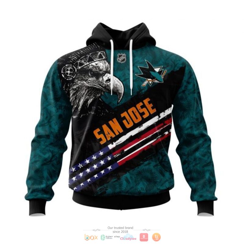 San Jose Sharks NHL Eagle American flag full print 3D shirt, hoodie 19 San Jose Sharks NHL Eagle American flag 3D shirt hoodie