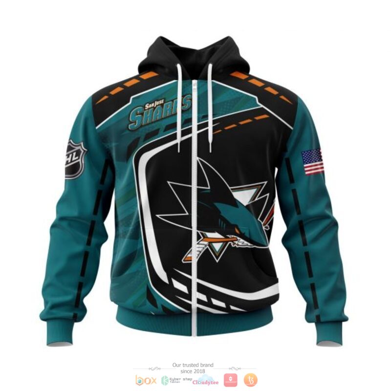 San Jose Sharks NHL black dark green full print 3D shirt, hoodie 2 San Jose Sharks NHL black dark green 3D shirt hoodie 1