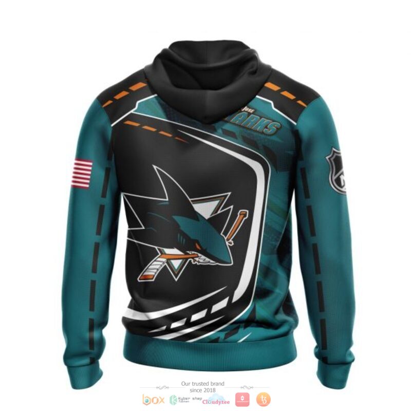 San Jose Sharks NHL black dark green full print 3D shirt, hoodie 3 San Jose Sharks NHL black dark green 3D shirt hoodie 1 2
