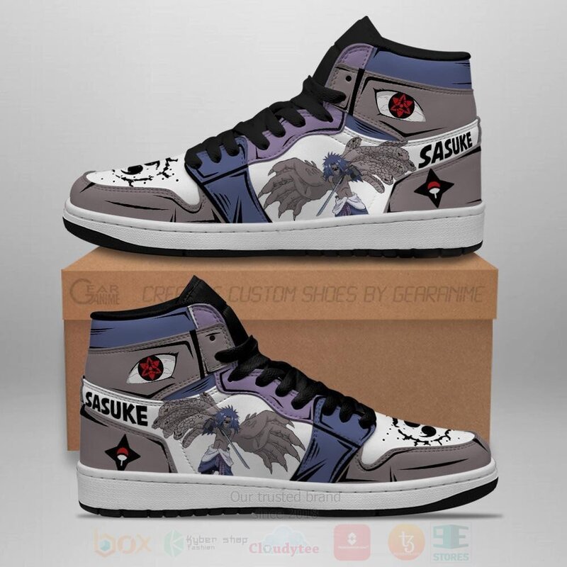 Sasuke Cursed Seal of Heaven Costume Anime Naruto Air Jordan High Top Shoes 1