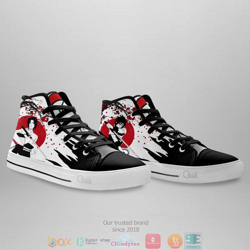 Sasuke Uchiha NRT Japan Style High Top Canvas Shoes 3 Sasuke Uchiha NRT Japan Style High Top Canvas Shoes 1 2