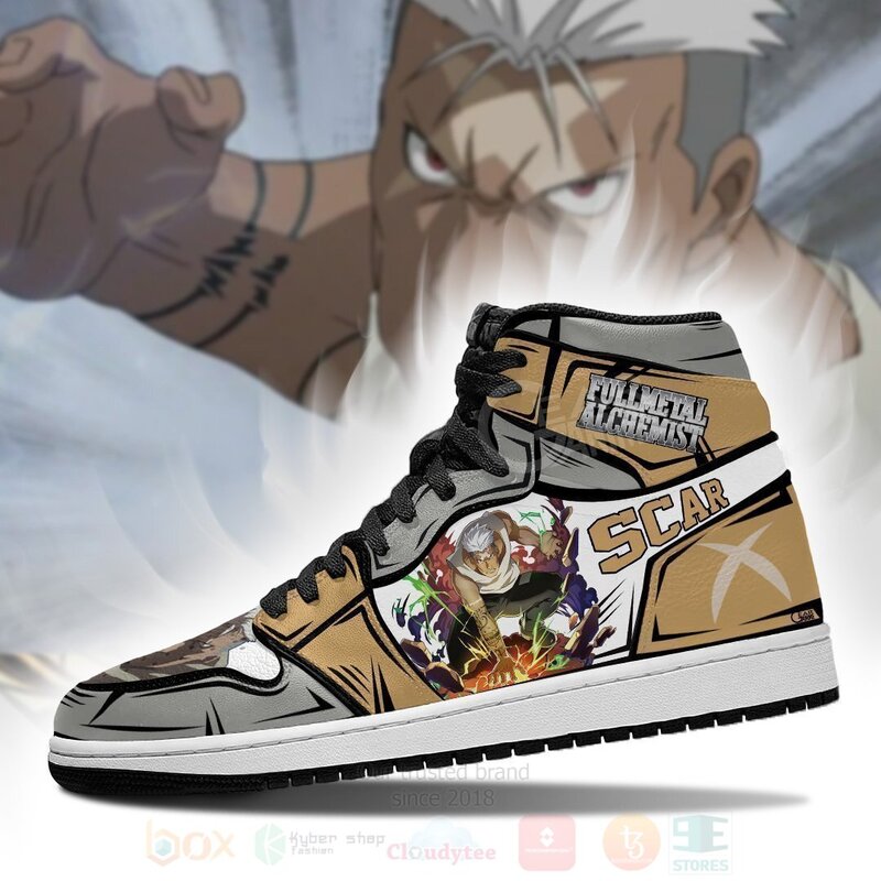 Scar Fullmetal Alchemist Anime Custom Air Jordan High Top Shoes 1 2