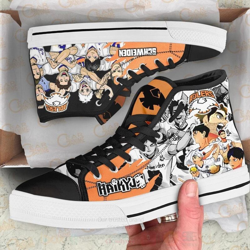 Schweiden Adlers Custom Manga Anime Haikyuu High Top Shoes 1