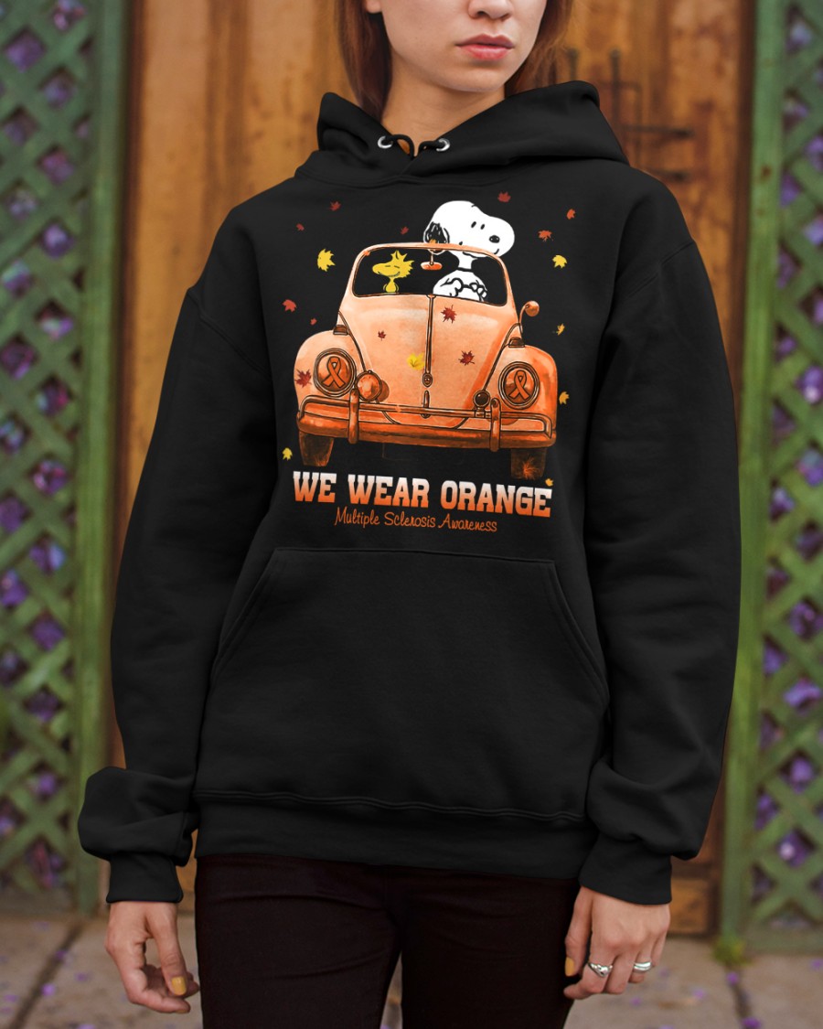 BEST Scooby-Doo Car We Wear Orange Multiple Sclerosis Awareness 2D T-Shirt, Hoodie 2 Scooby Doo Car We Wear Orange Multiple Sclerosis Awareness 2D Hoodie Shirt 1