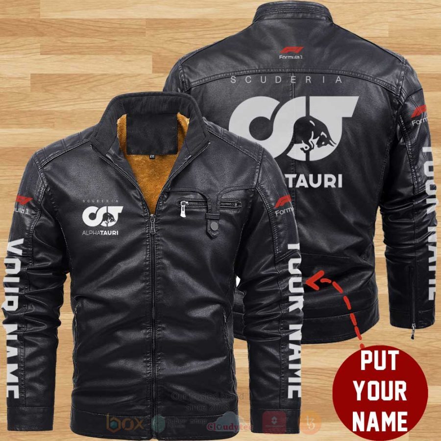Scuderia AlphaTauri Ver1 Personalized Fleece Leather Jacket