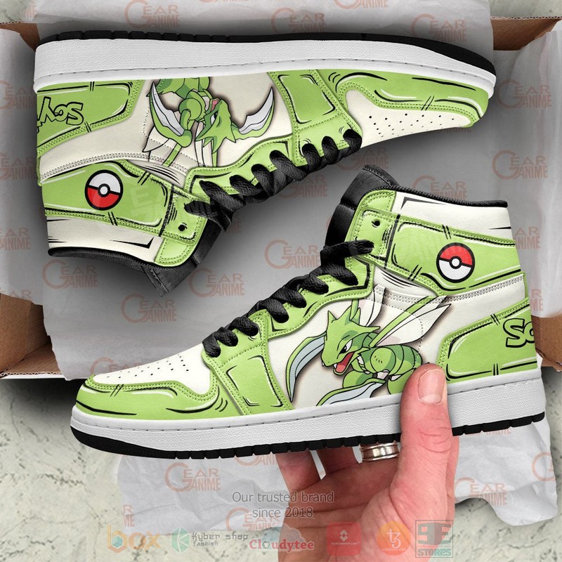 Scyther Pokemon Anime Air Jordan high top Sneaker Shoes 2 Scyther Pokemon Anime Air Jordan high top shoes 1