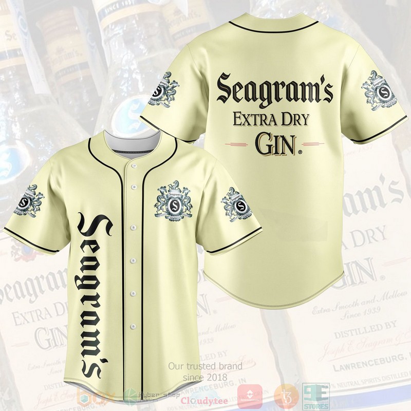 HOT Seagram's Extra Dry Gin Baseball Jersey 1 Seagrams Extra Dry Gin Baseball Jersey