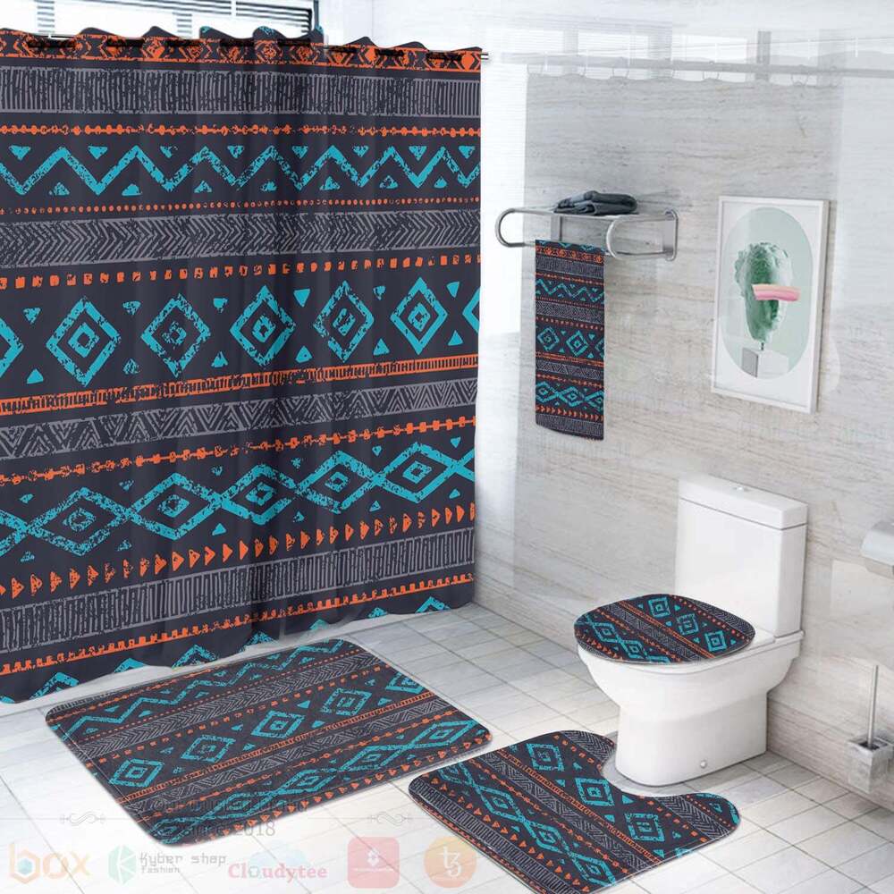 Seamless Ethnic Ornaments Bathroom set