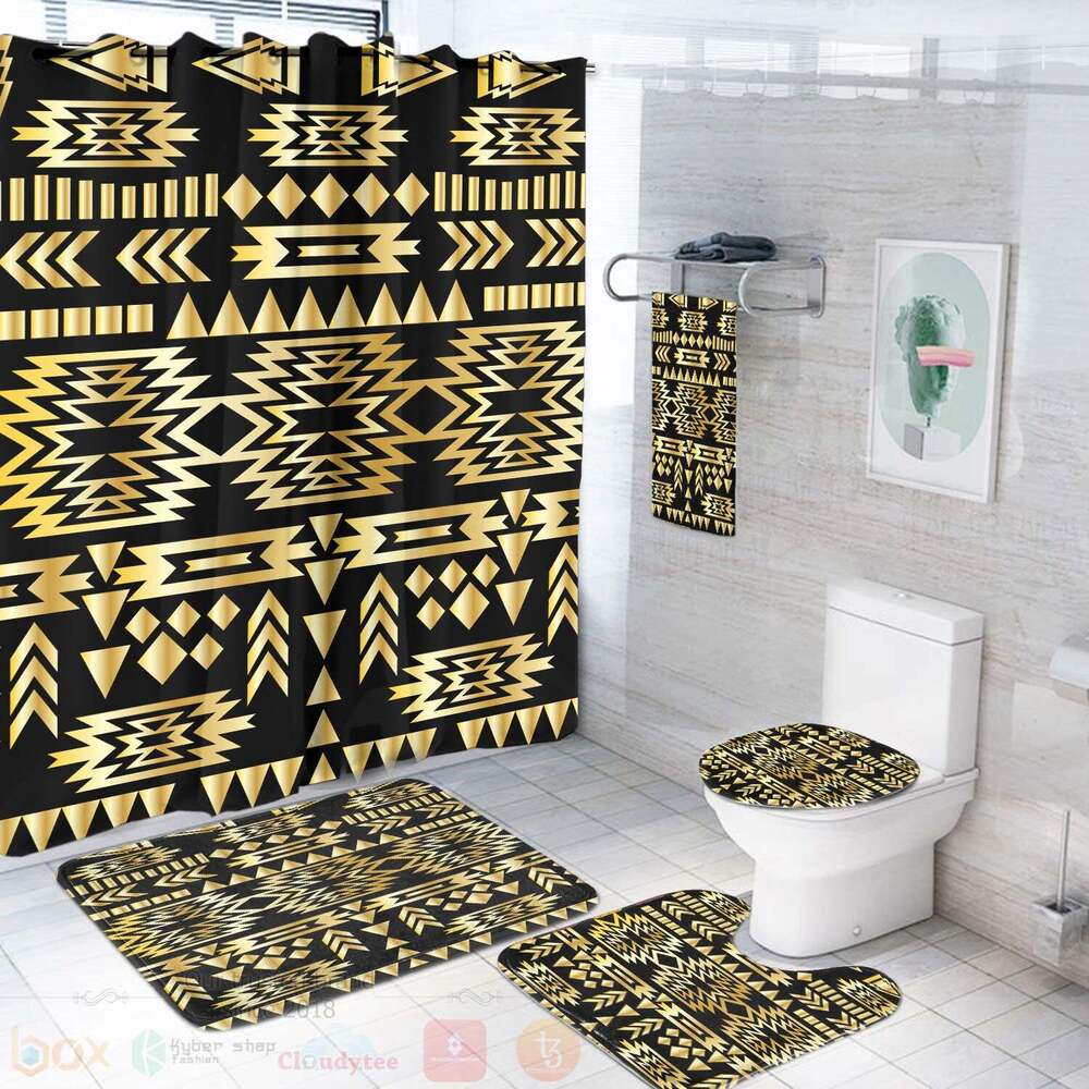 Seamless Yellow Pattern Bathroom Set