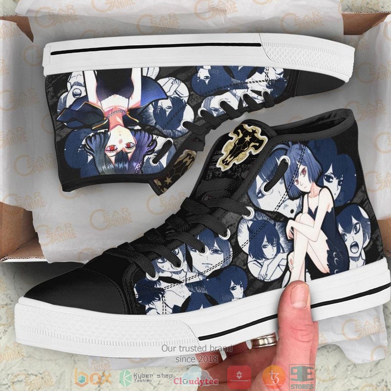 Secre Swallowtail Black Clover High Top Canvas Shoes 1