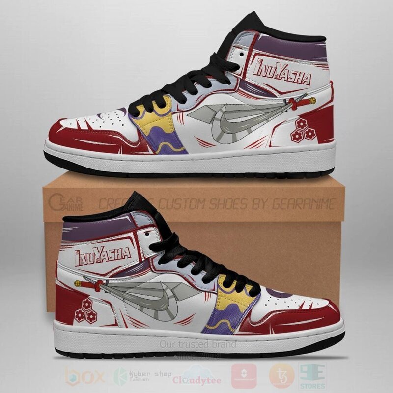 Sesshomaru Sword Inuyasha Anime Leather Air Jordan High Top Shoes