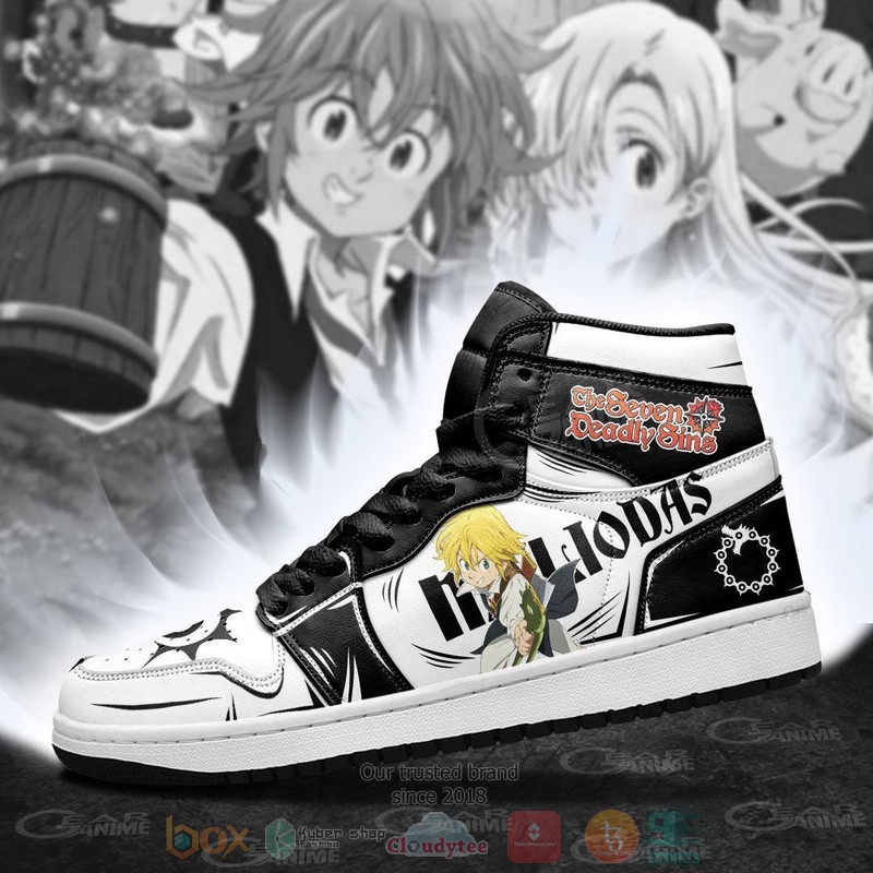 Seven Deadly Sins Meliodas Anime Air Jordan high top Sneaker Shoes 4 Seven Deadly Sins Meliodas Anime Air Jordan high top shoes 1 2 3