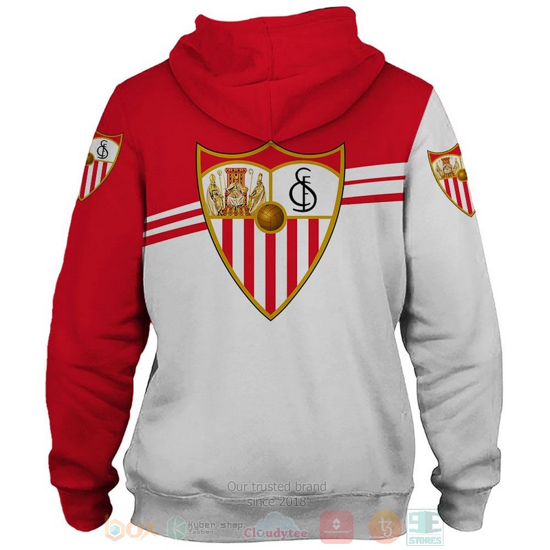 Sevilla FC white red shirt, hoodie 2 Sevilla FC white red 3D shirt hoodie 1