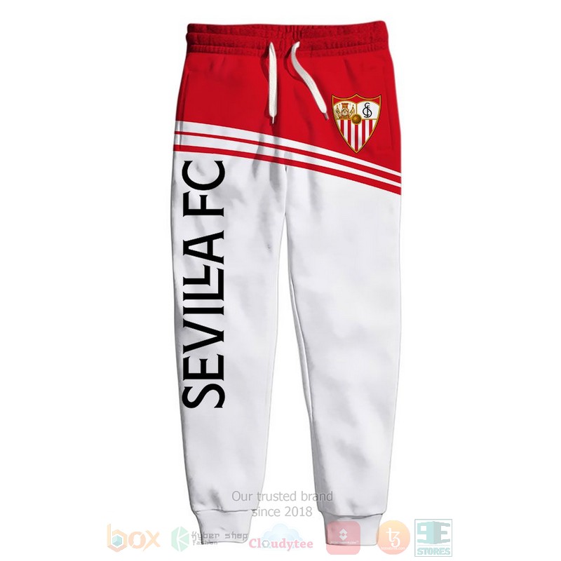 Sevilla FC white red shirt, hoodie 5 Sevilla FC white red 3D shirt hoodie 1 2 3 4