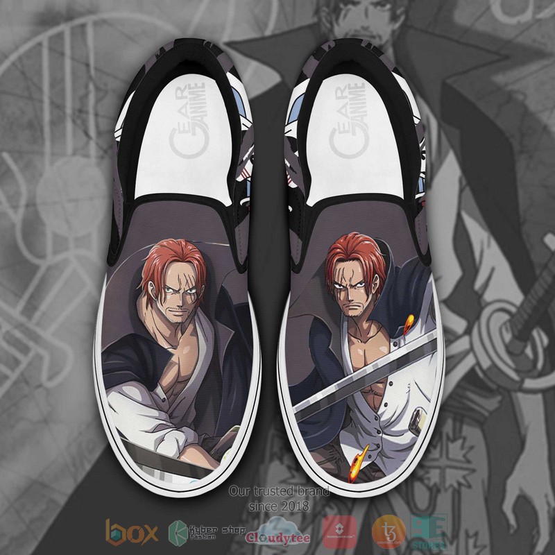 Shank Red Hair One Piece Anime Slip On Shoes