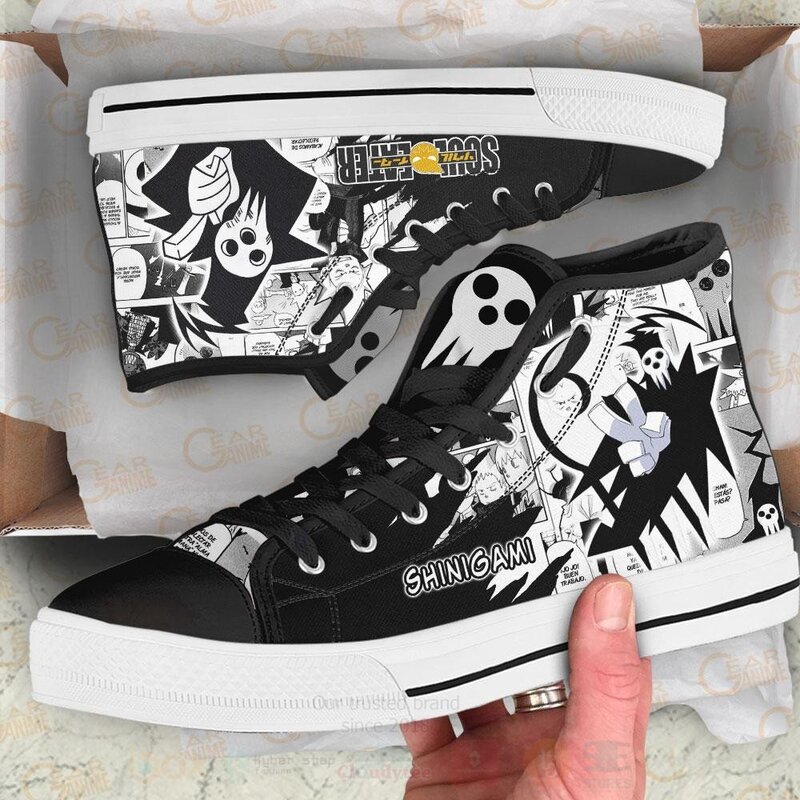 Shinigami Custom Manga Anime Soul Eater High Top Shoes 1