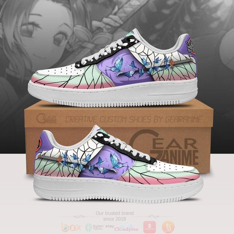 Shinobu Kocho Air Nichirin Sword Demon Slayer Anime Nike Air Force Shoes 1
