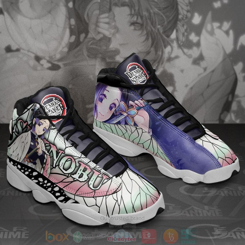 Shinobu Kocho Anime Demon Slayer Air Jordan 13 Sneaker Shoes 3 Shinobu Kocho Anime Demon Slayer Air Jordan 13 Shoes 1 2