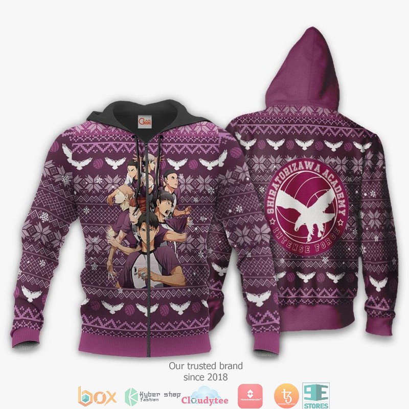 Shiratorizawa Academy Haikyuu Anime Xmas 3d shirt hoodie 1