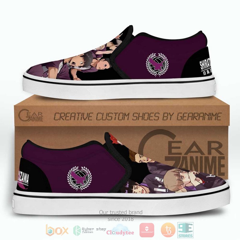 Shiratorizawa Anime Haikyuu Slip-On Sneaker Shoes 3 Shiratorizawa Anime Haikyuu Slip On Shoes 1 2