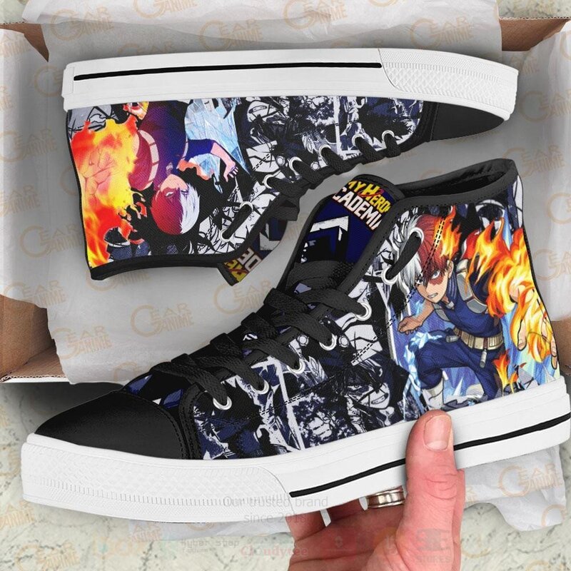 Shoto Todoroki Custom Anime My Hero Academia High Top Shoes 1