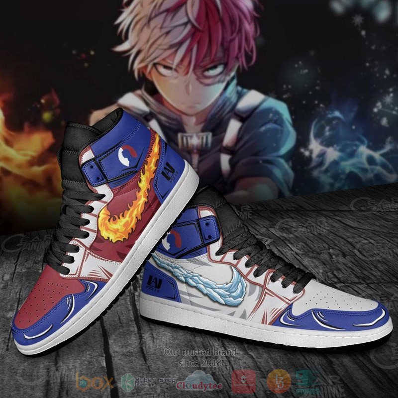 Shoto Todoroki Ice and Fire Anime My Hero Academia Air Jordan high top Sneaker Shoes 3 Shoto Todoroki Ice and Fire Anime My Hero Academia Air Jordan high top shoes 1 2