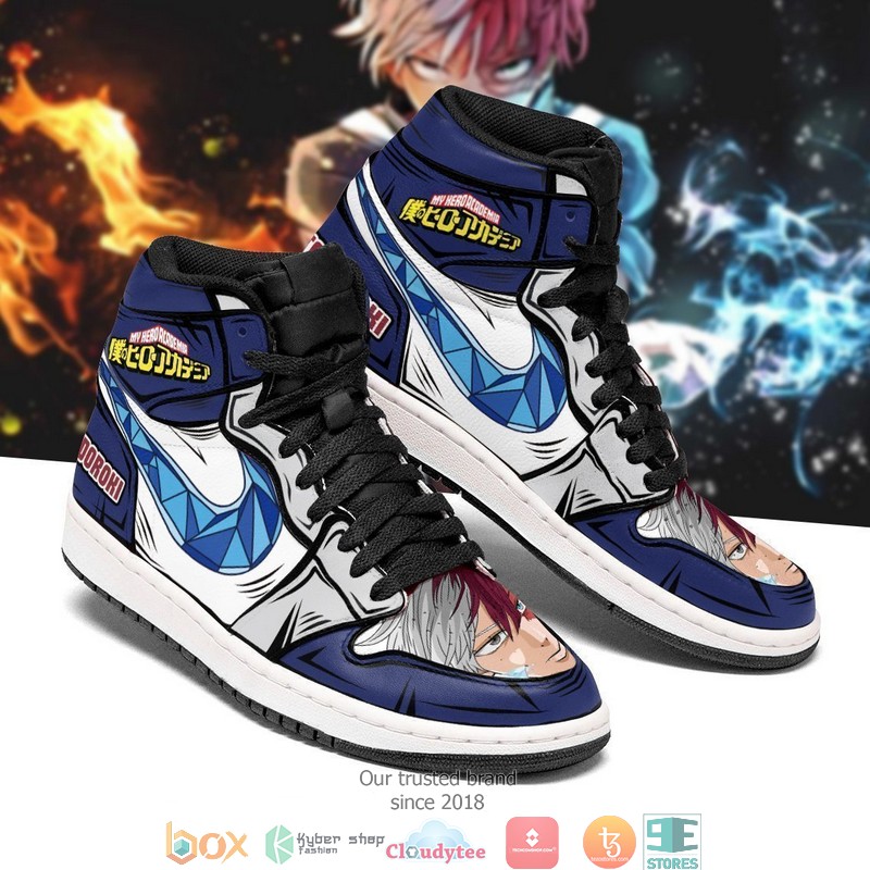 Shoto Todoroki Ice and Fire My Hero Academia Anime Air Jordan High Top Shoes 1